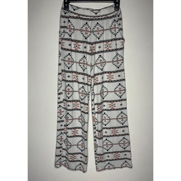 Primark Cares Women’s Wide Leg Pants XS Aztec Geometric Print Boho Lounge - Picture 4 of 4